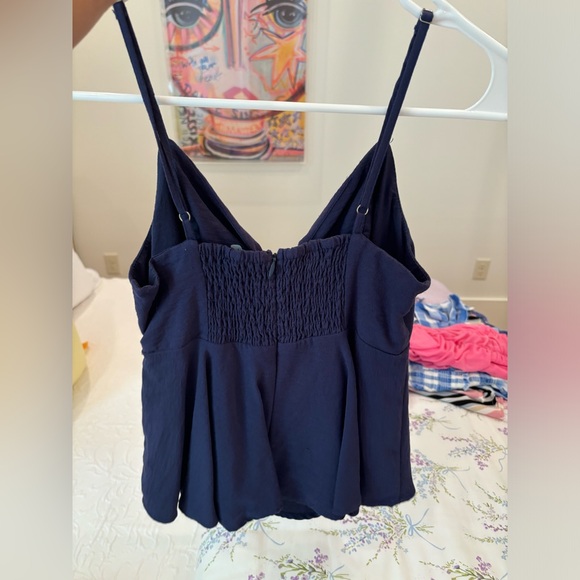 Navy tie top with flowy bottom! - Picture 2 of 3